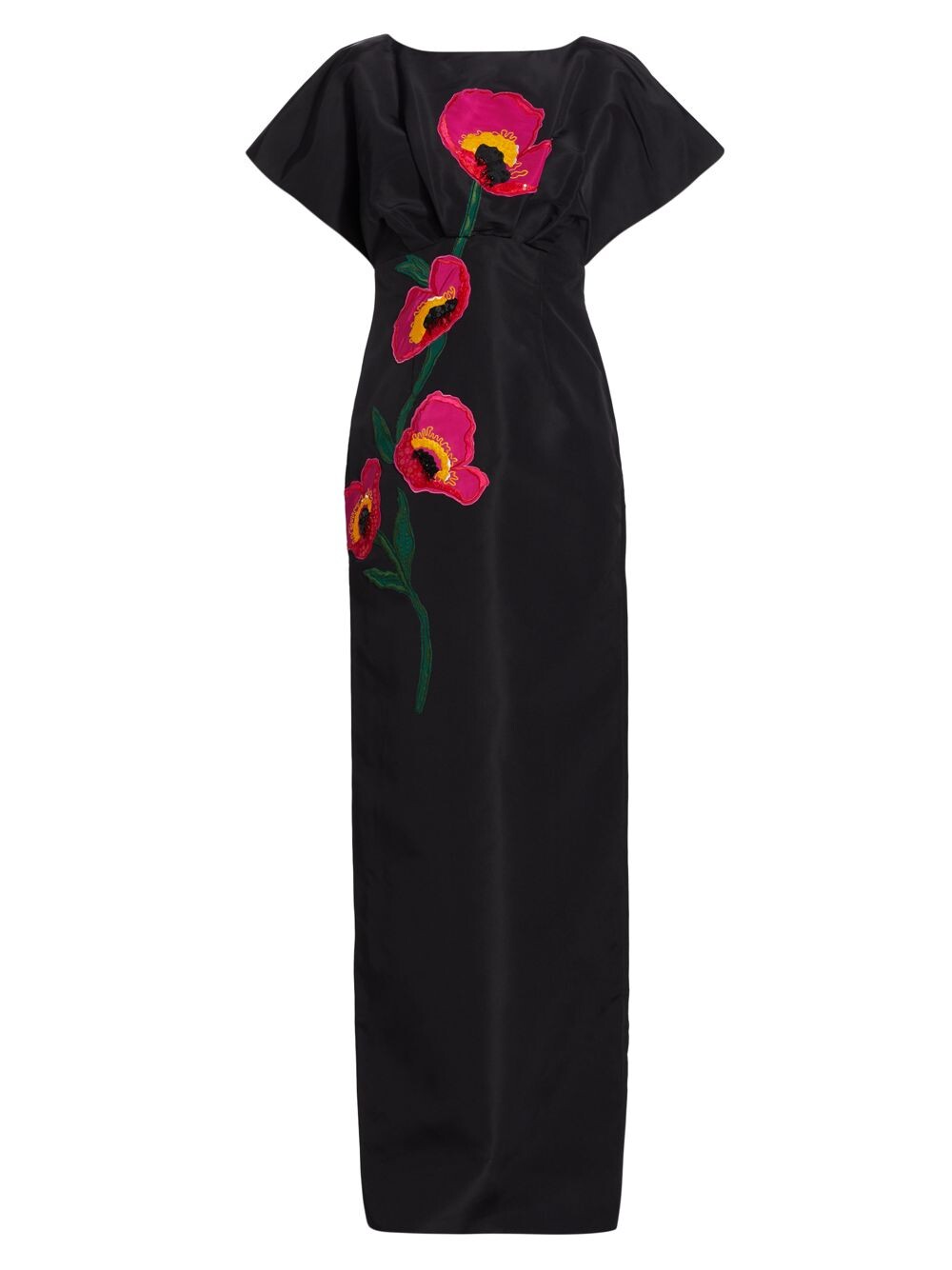 

Вышитое шелковое платье-колонна Carolina Herrera, черный