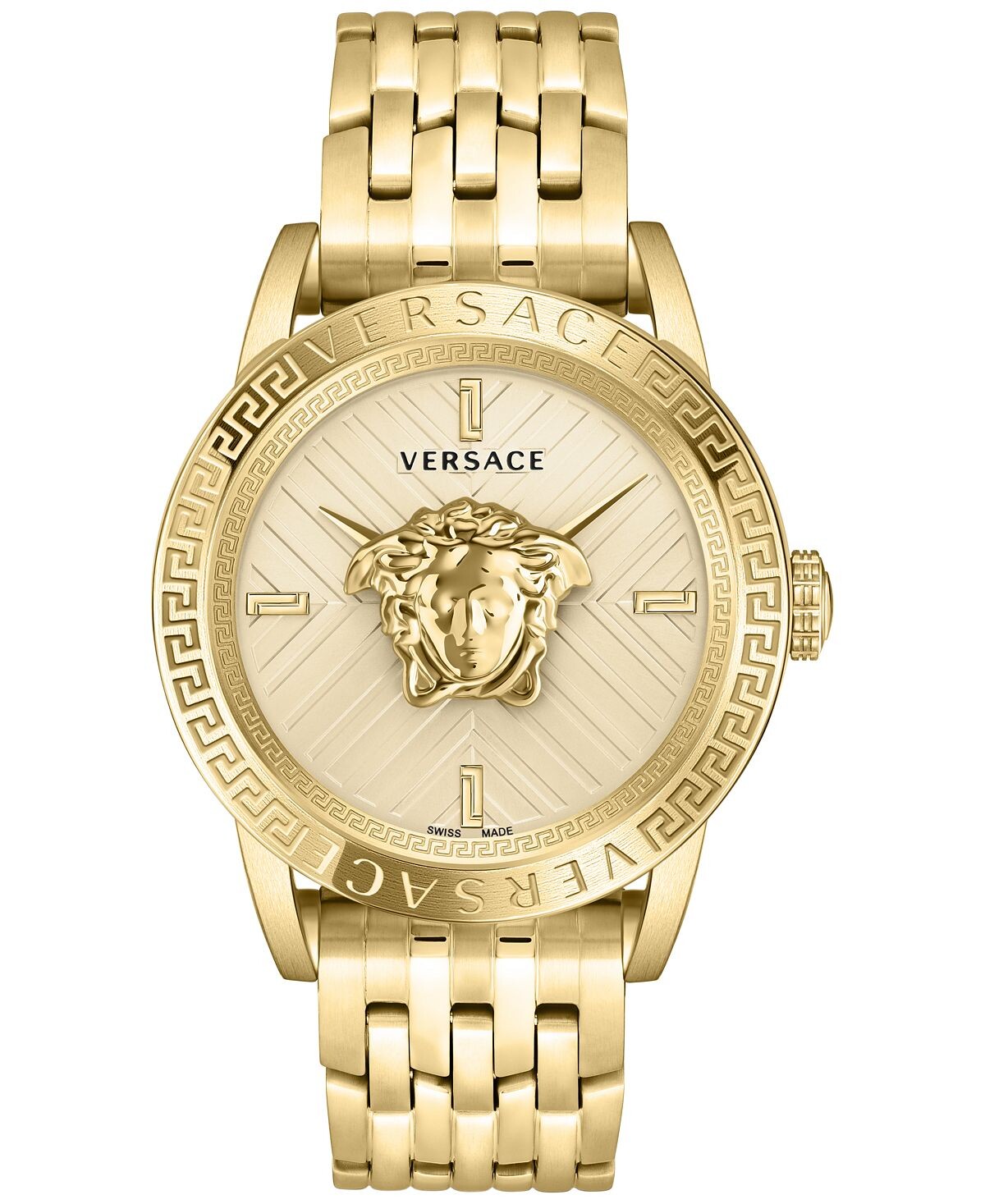 

Мужские швейцарские часы V-Code с золотым ионным браслетом, 43 мм Versace