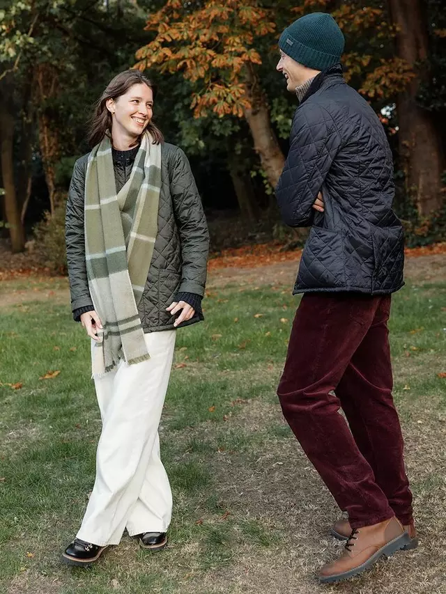 Шарф Barbour Rosefield Tartan Lambswool, цвет ancient/loden