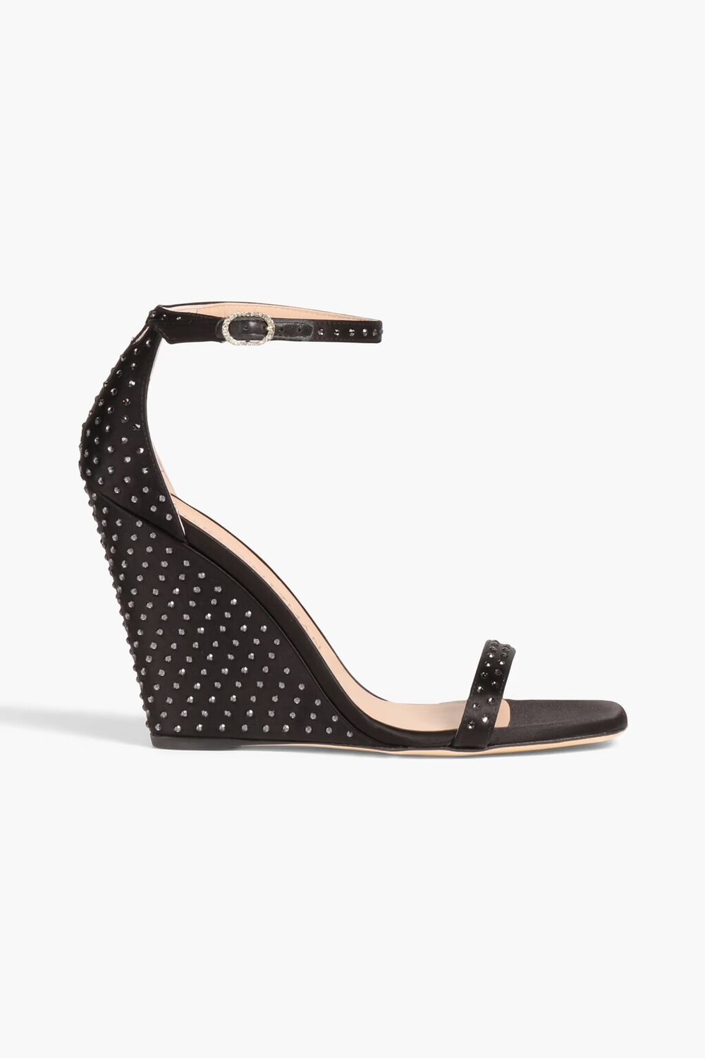 

Атласные босоножки на танкетке, украшенные кристаллами Stuart Weitzman, черный