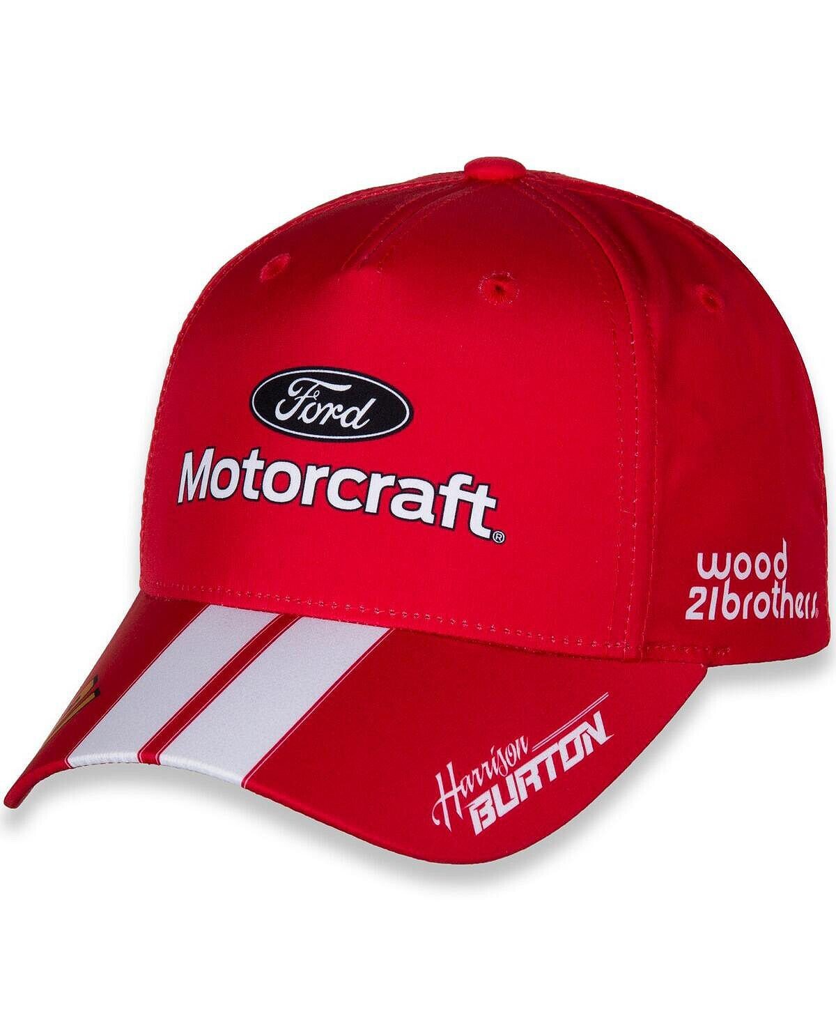 

Мужская красно-белая регулируемая кепка Harrison Burton Motorcraft Uniform Checkered Flag Sports