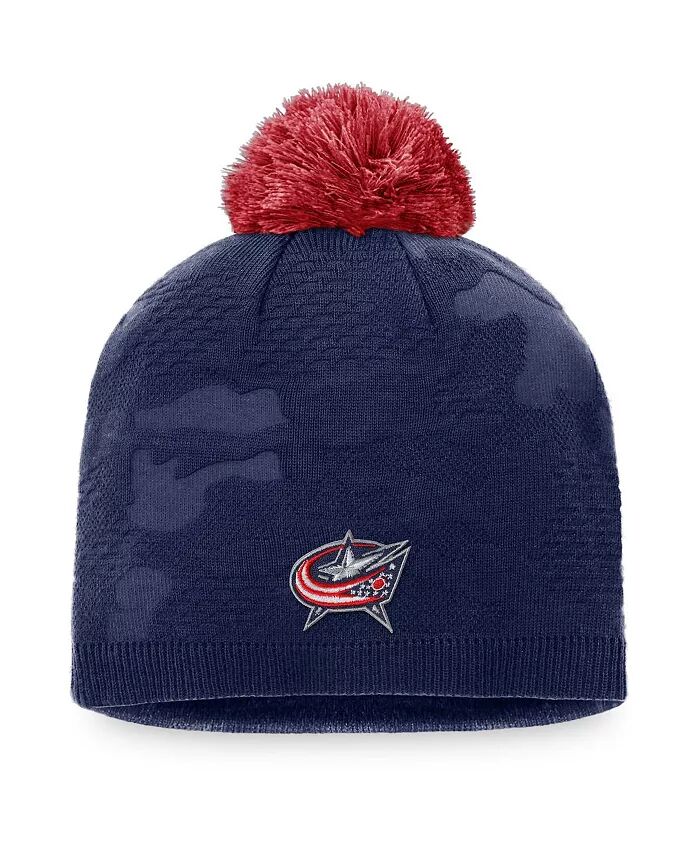 

Женская темно-синяя, красная шапка Columbus Blue Jackets Authentic Pro Team с помпоном для раздевалки Fanatics, синий