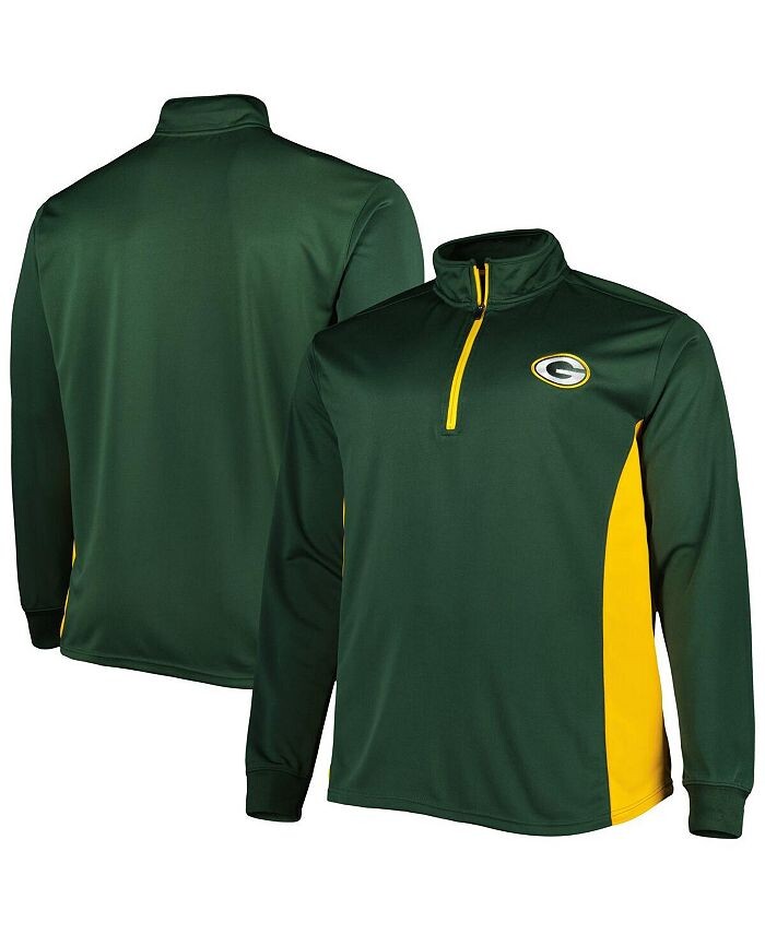 

Мужской зеленый топ с молнией на четверть Green Bay Packers Big and Tall Profile, зеленый