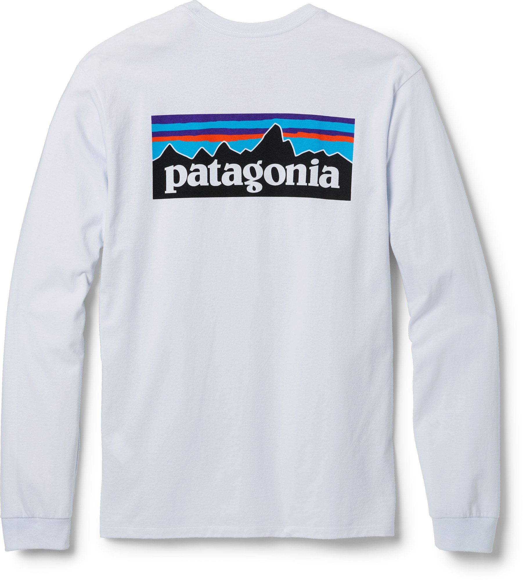 Футболка с длинными рукавами и логотипом P-6 Responsibili — мужская Patagonia, белый цена и фото