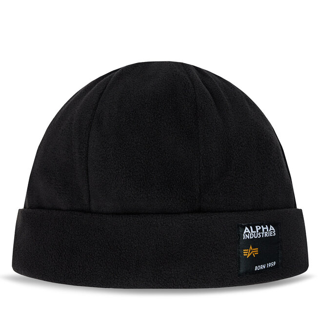 Шапка Alpha Industries LabelFleece Beanie, черный шапка label beanie unisex alpha industries винтажный серый