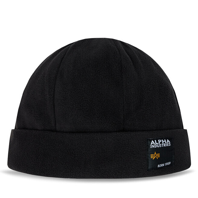 Шапка Alpha Industries LabelFleece Beanie, черный шапка label beanie unisex alpha industries винтажный серый