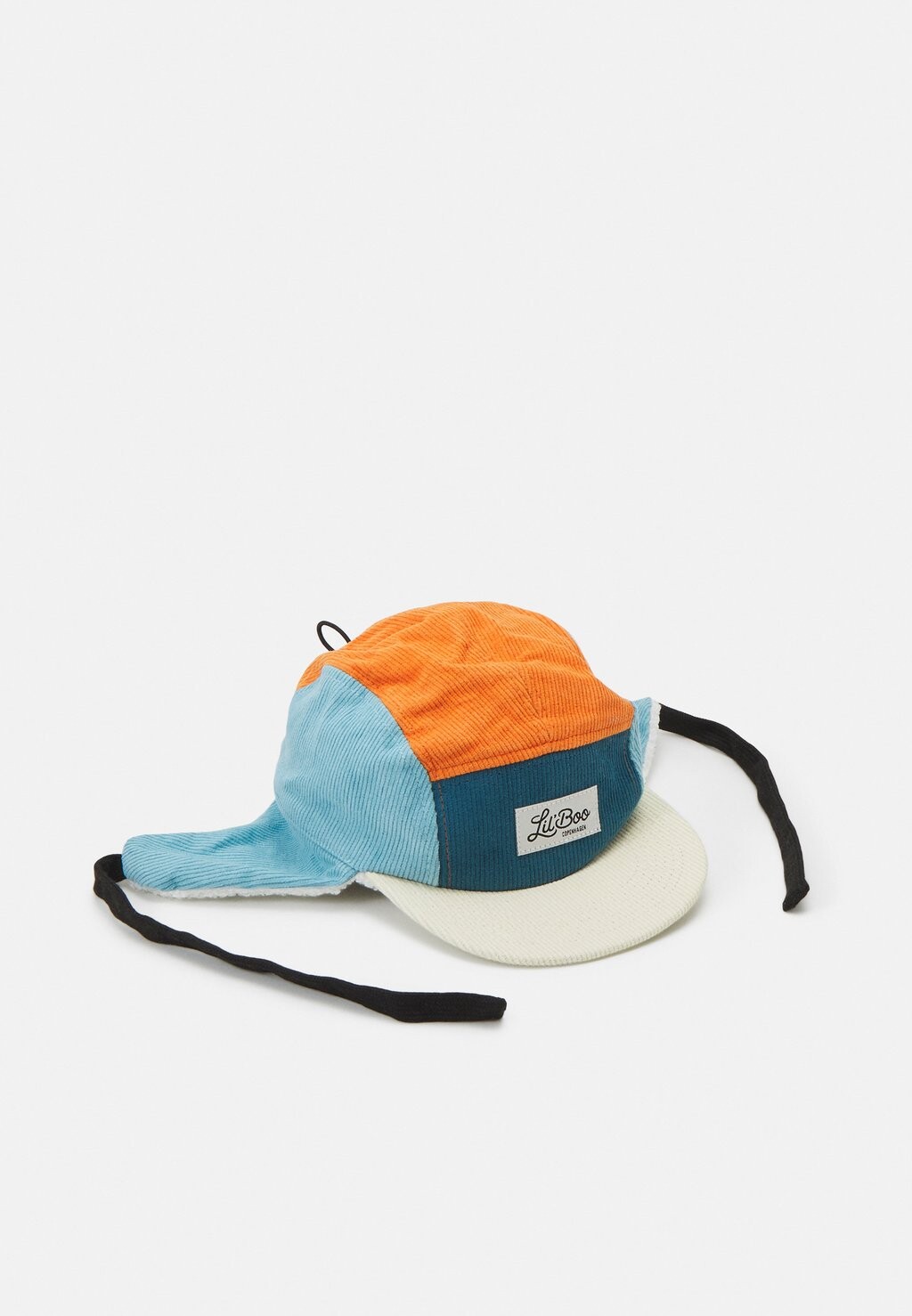 

Шапка-бини Corduroy Block 5 Panel Ears Unisex Lil'Boo, цвет blue/orange