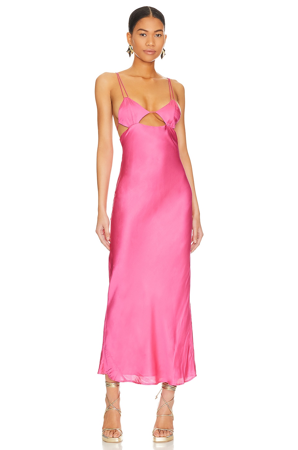 Платье миди Bardot Lucia Midi Slip Dress, цвет Hot Pink