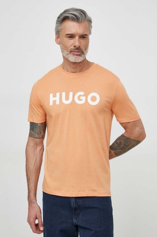 

Хлопковая футболка Hugo, оранжевый