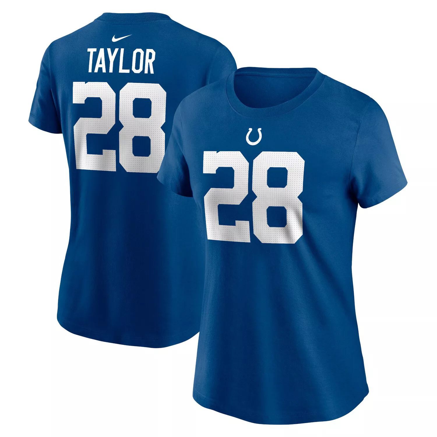 Женская футболка Nike Jonathan Taylor Royal Indianapolis Colts с именем и номером игрока Nike