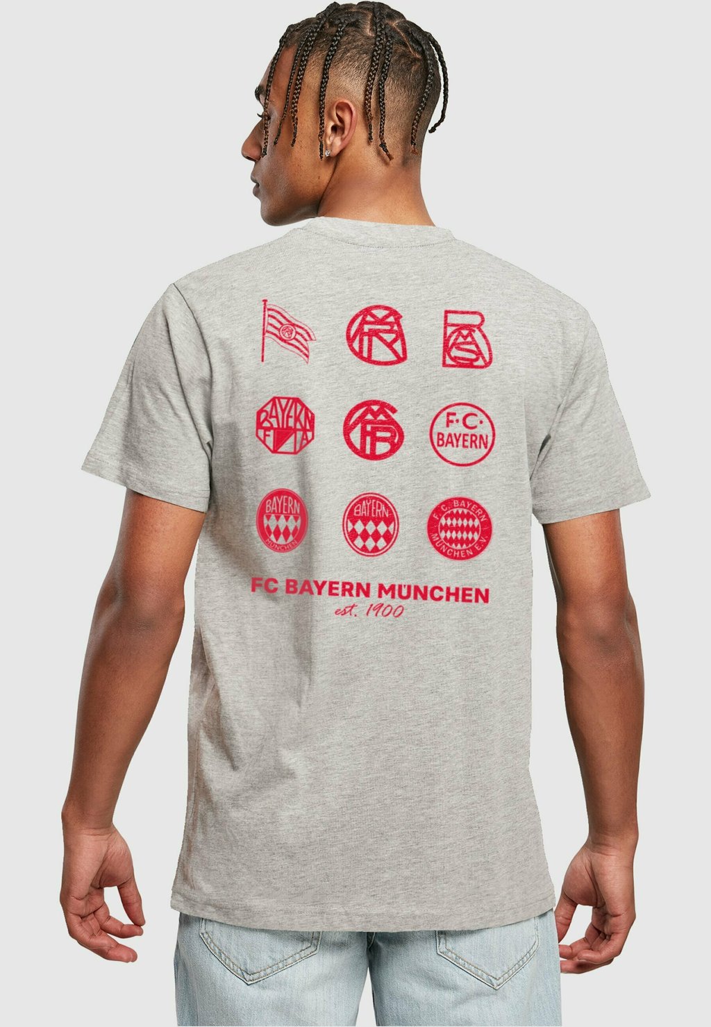 

футболка с принтом History Round Neck Logo FC Bayern München, цвет heather grey