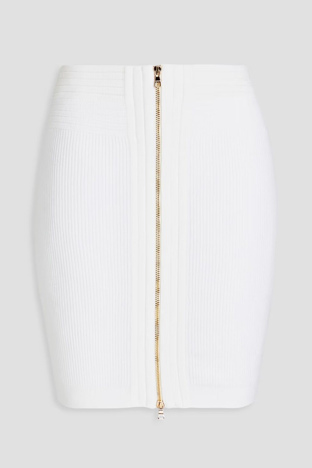 

Мини-юбка-карандаш рельефной вязки Balmain, слоновая кость