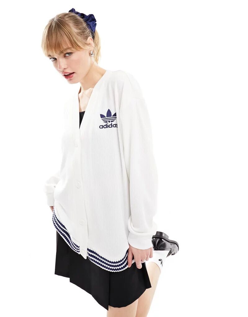 

Белоснежный кардиган оверсайз adidas Originals