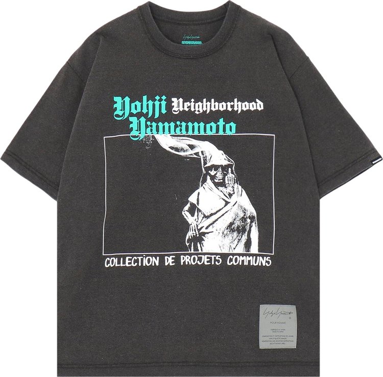 Футболка Yohji Yamamoto Pour Homme x Neighborhood PT Short-Sleeve 'Grey', серый футболка y 3 yohji yamamoto chest logo short sleeve цвет medium grey heather