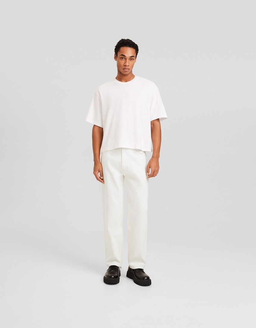 

Джинсы в стиле 90-х Bershka, экрю