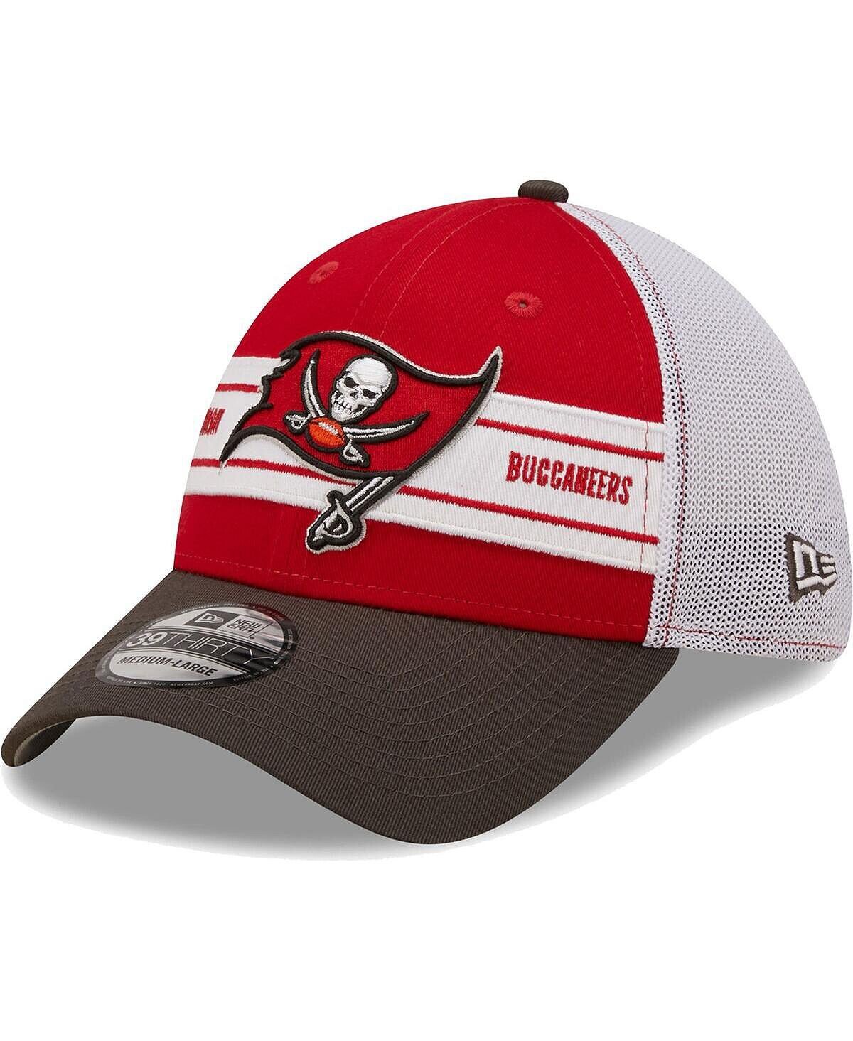 

Мужская красная оловянная гибкая кепка Tampa Bay Buccaneers Team с полосой 39THIRTY New Era