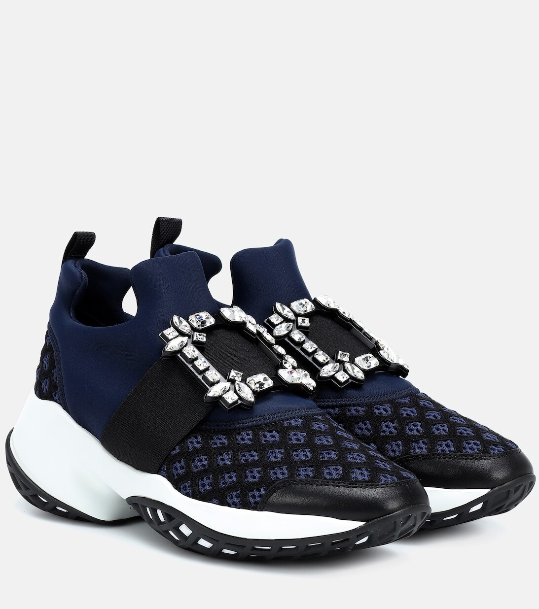 

Кроссовки Viv' Run с пряжкой со стразами Roger Vivier, синий