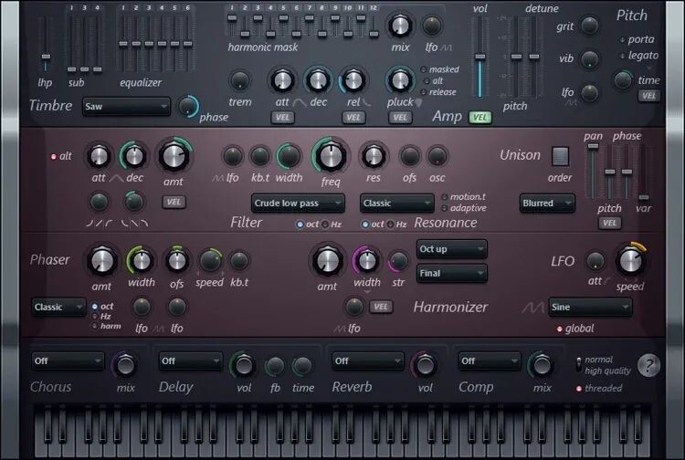

Плагин Image Line безвредный аддитивный/субтрактивный синтезатор для FL Studio или Windows