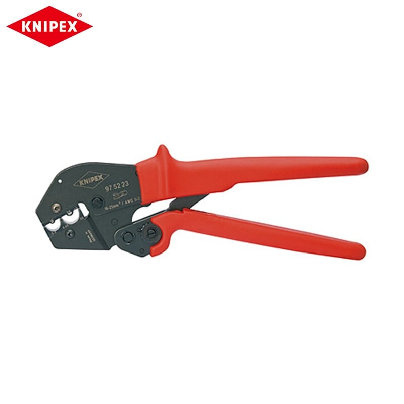 KNIPEX экономичные обжимные клещи с храповым механизмом, обжимные клещи для клемм, клещи для холодного прессования, голые клеммы 97 52 23 по индивидуальному заказу (срок поставки 4-8 недель)