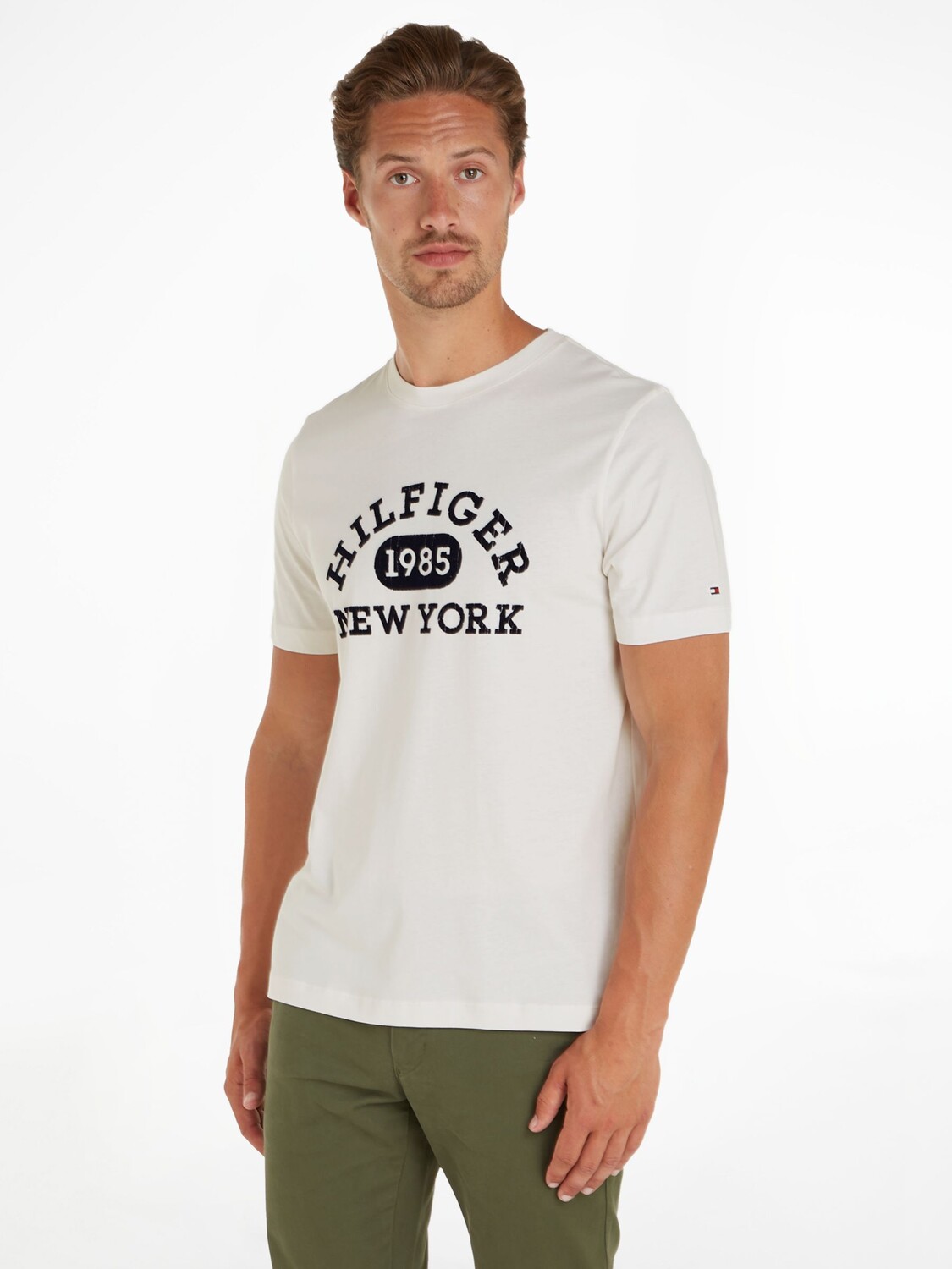 

Футболка с логотипом Collegiate Tommy Hilfiger, древний белый