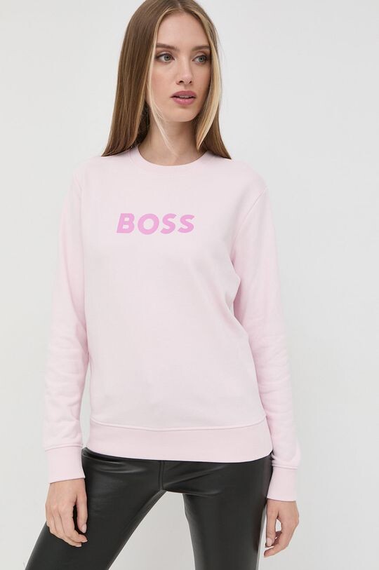 

Хлопковая толстовка Boss, розовый