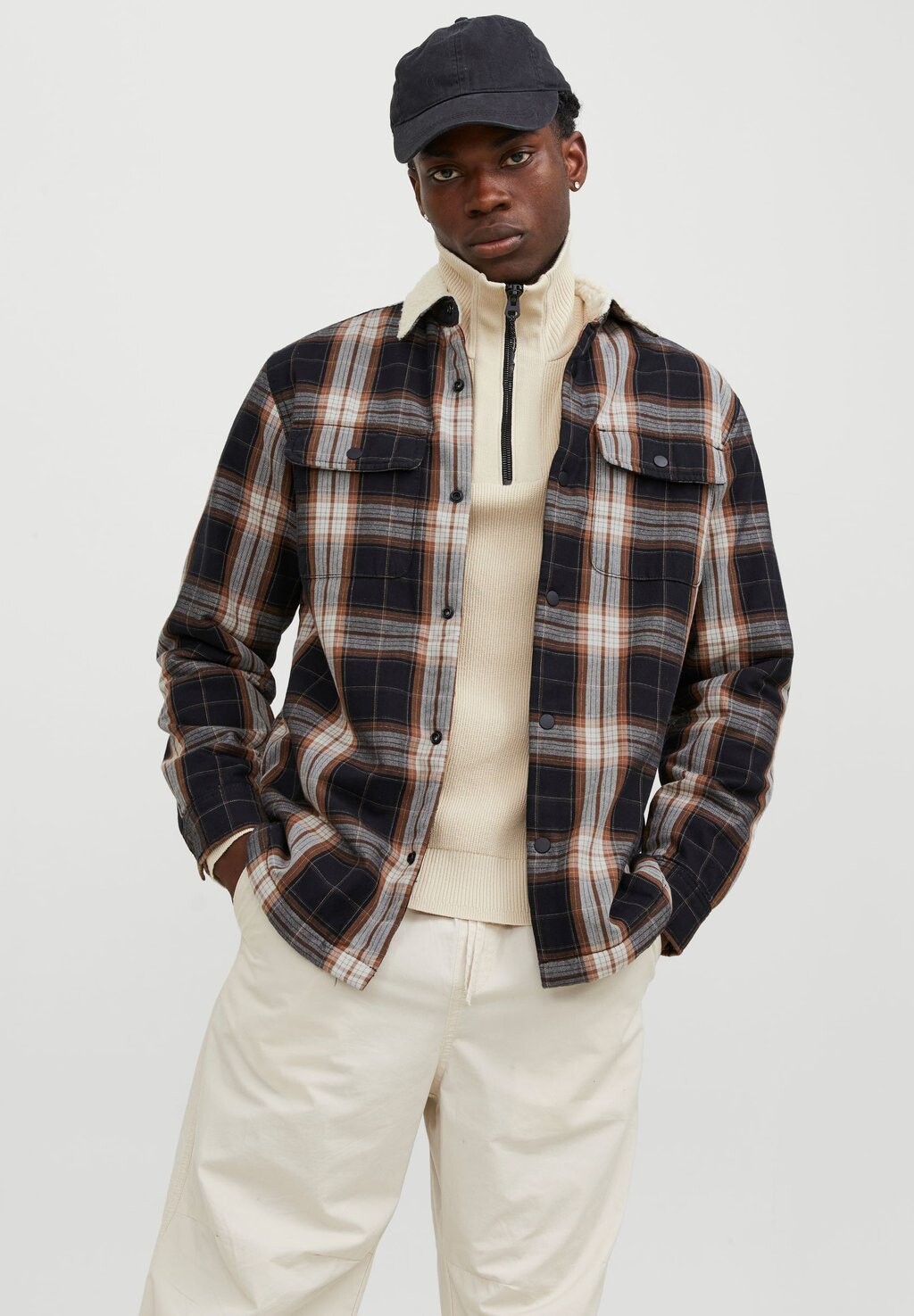 

Куртка среднего сезона Jcodarren Overshirt Jack & Jones, цвет seal brown checks:checks