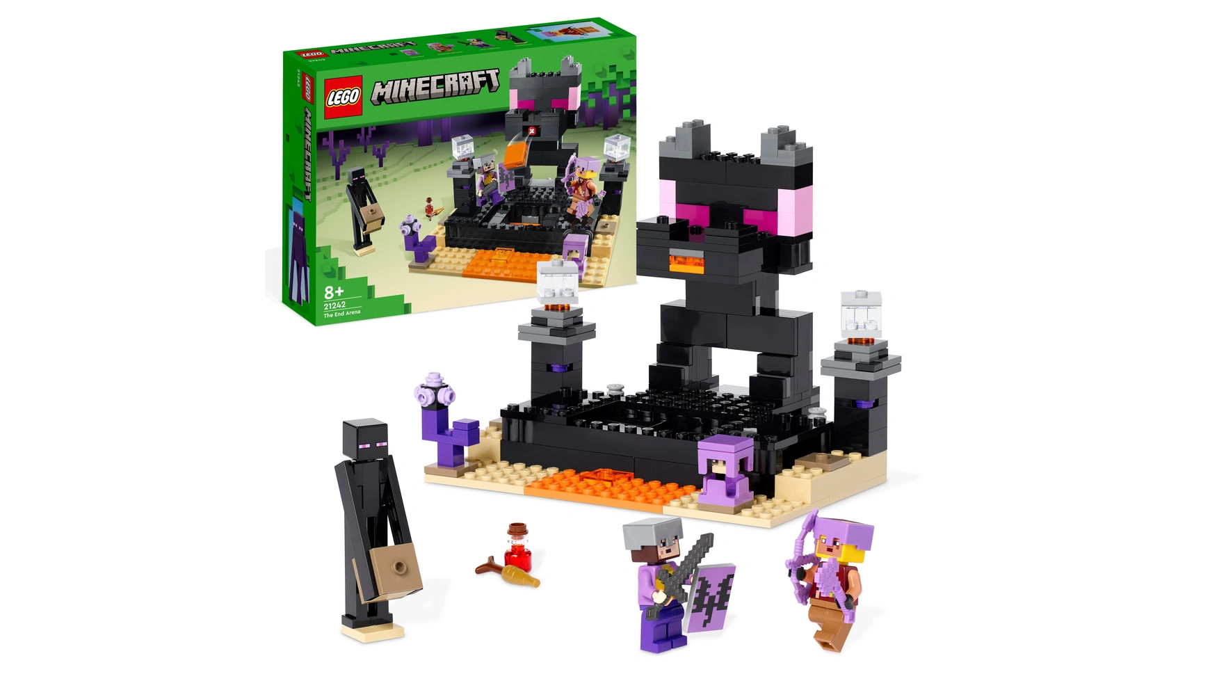 Lego Minecraft Набор Арена Конца, игрушка с драконом Края lego minecraft подземелье пещера набор игрушек с фигурками скелетов