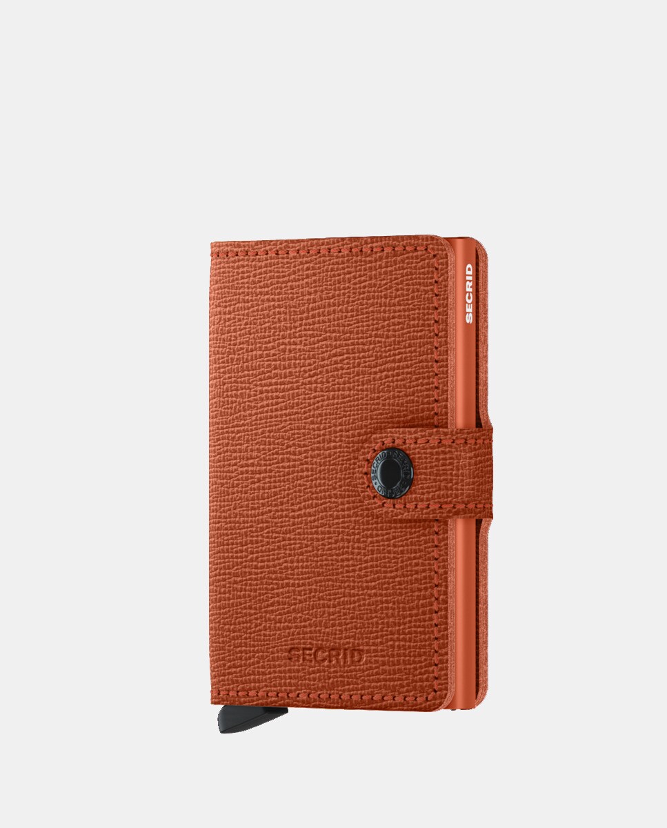Оранжевый текстурированный кожаный кошелек с защитой от кражи и RFID-защитой Secrid, оранжевый кошелек из кожи телесного цвета с защитой от кражи и rfid защитой secrid