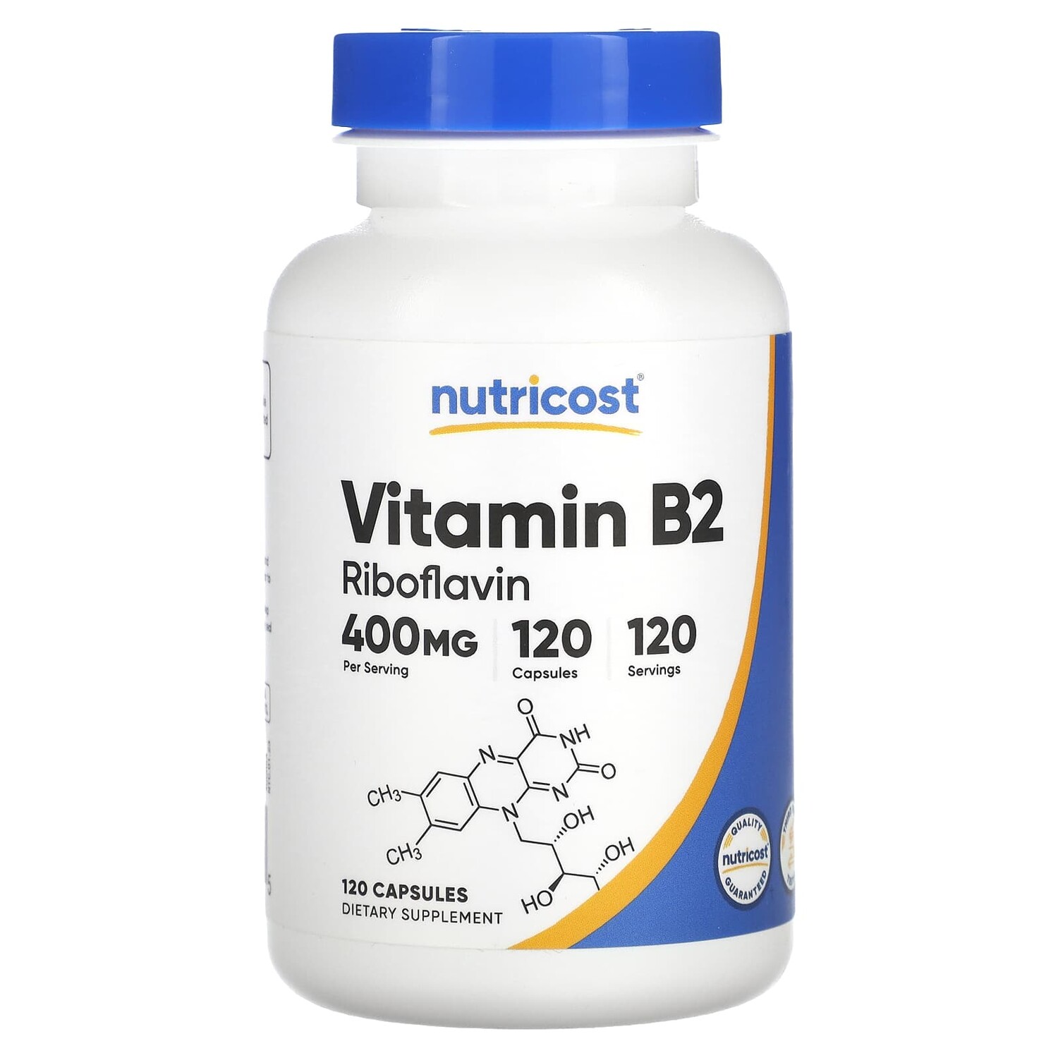 

Витамин B2, 400 мг, 120 капсул, Nutricost
