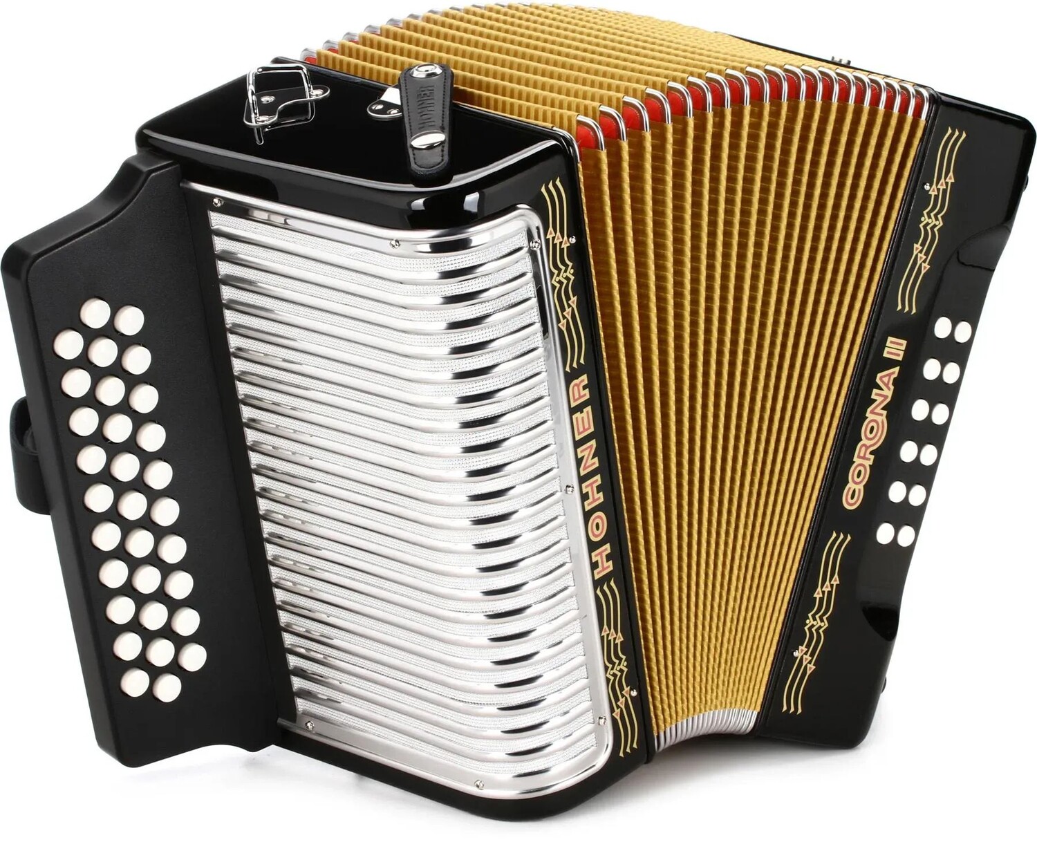 

Диатонический аккордеон Hohner Corona II - Клавиши G/C/F - Черный лак