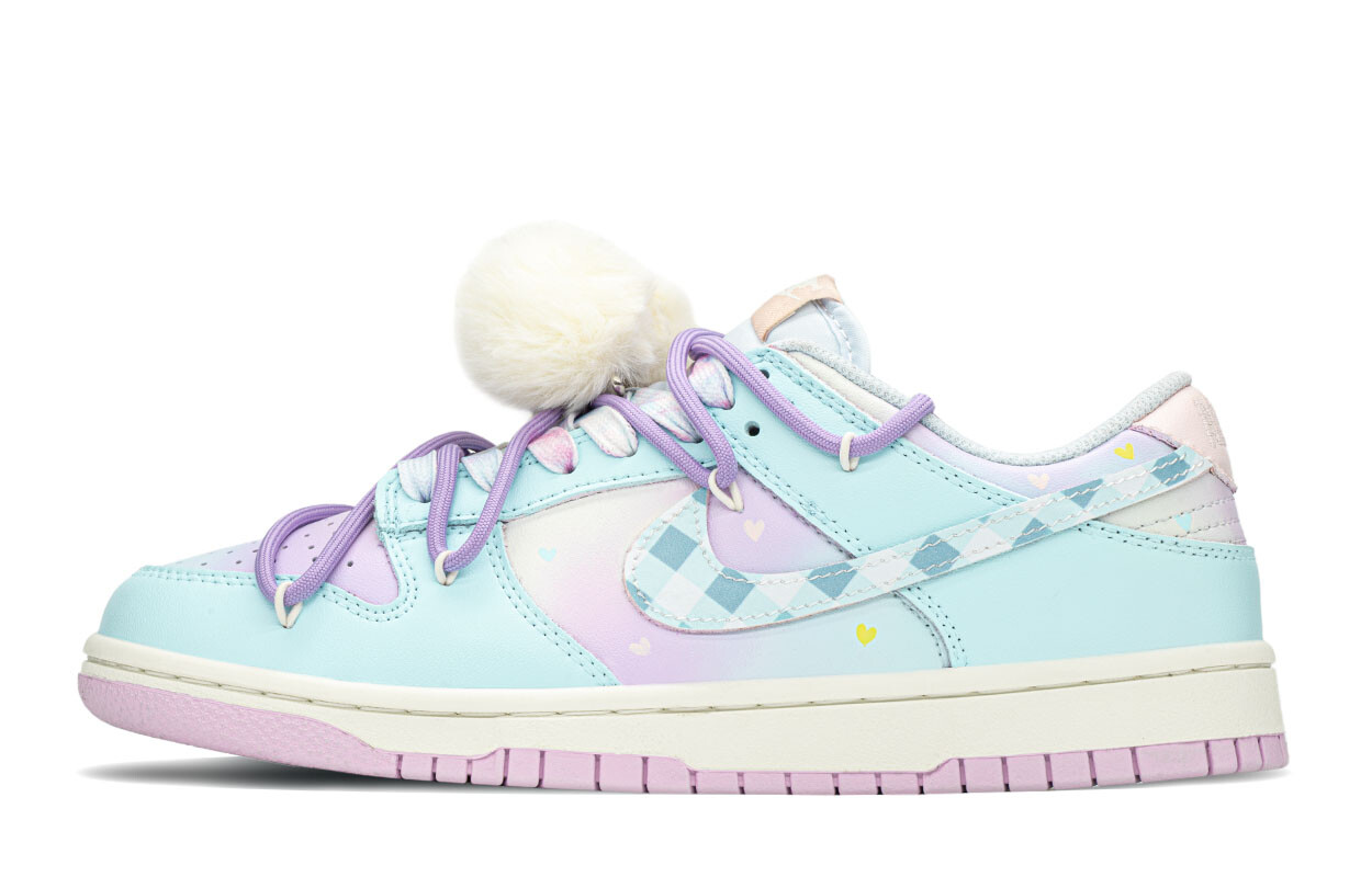 

Кроссовки Nike Dunk Skateboarding Shoes Women's Low-top Yellow/Blue/Purple/Pink, синий/розовый/фиолетовый/желтый