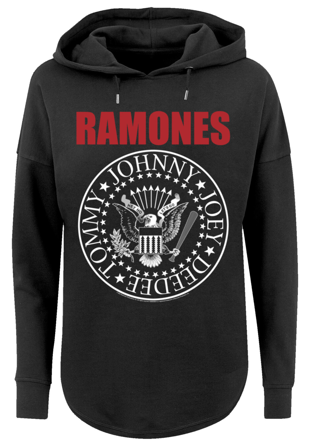 

Толстовка F4NT4STIC Oversized Hoodie Ramones Rock Musik Band Red Text Seal, черный