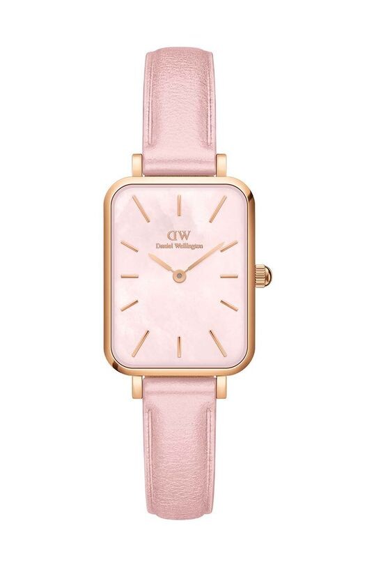 

Розовые кожаные часы Quadro Daniel Wellington, розовый
