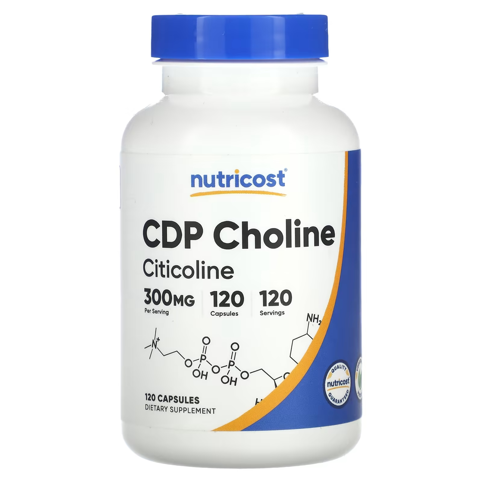 Холин Цитиколин CDP Nutricost 300 мг, 120 капсул