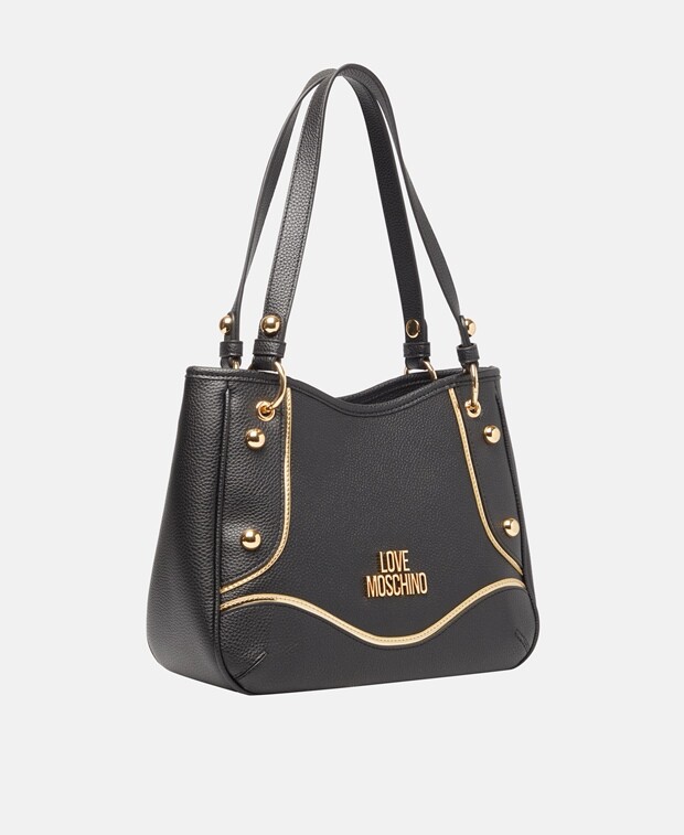 

Кожаная сумка шоппер Love Moschino, цвет Caviar Black