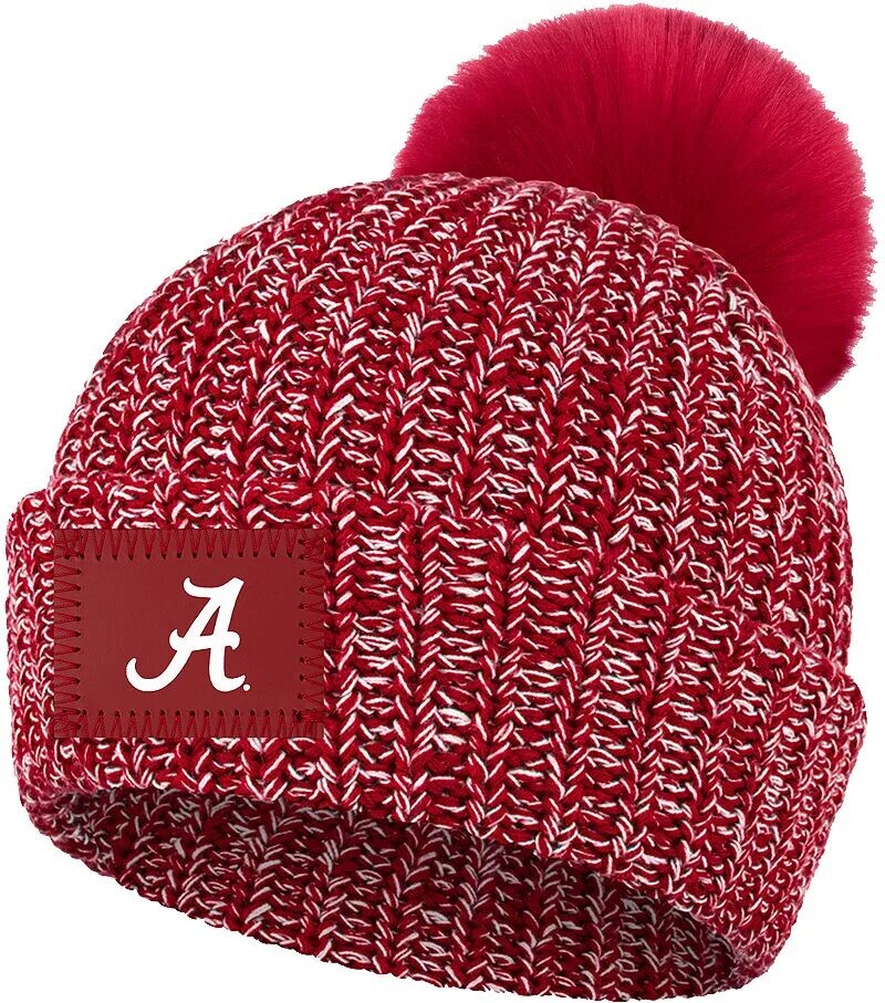 

Love Your Melon Alabama Crimson Tide Темно-красная вязаная шапка с помпоном в крапинку
