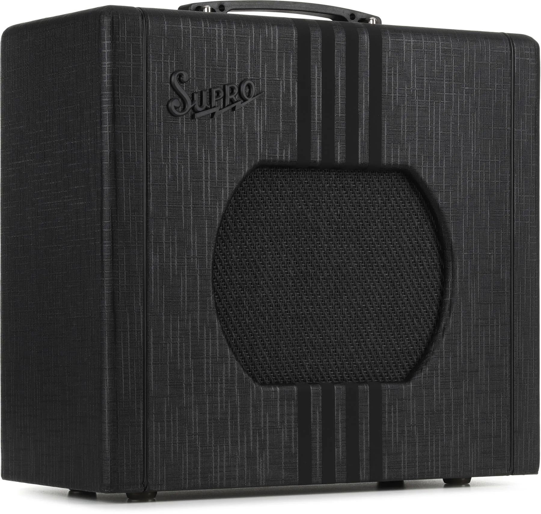 

Supro Delta King 10 1 x 10-дюймовый ламповый комбоусилитель мощностью 5 Вт — черный и черный