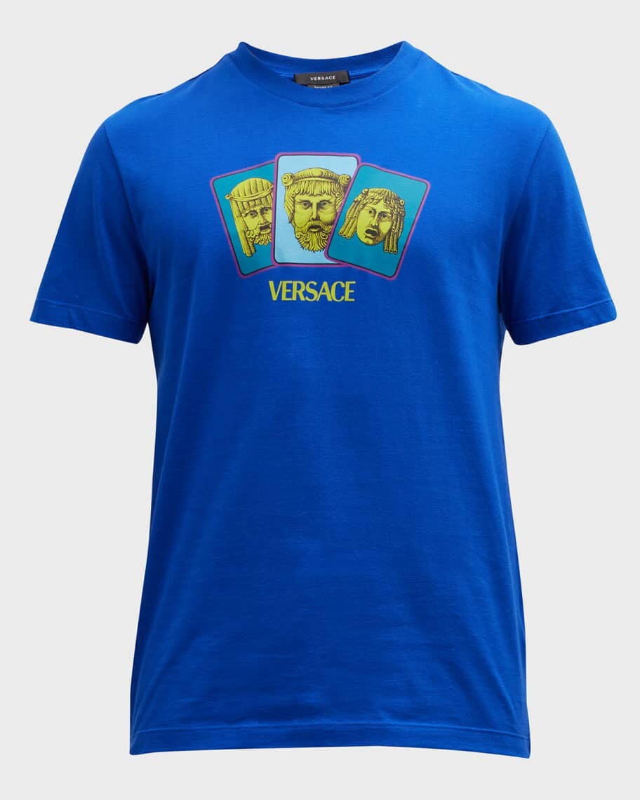 

Мужская футболка с круглым вырезом в масках Versace