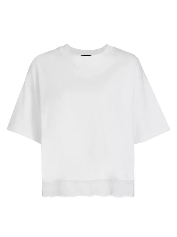 Укороченная футболка с кружевным подолом Atm Anthony Thomas Melillo, белый