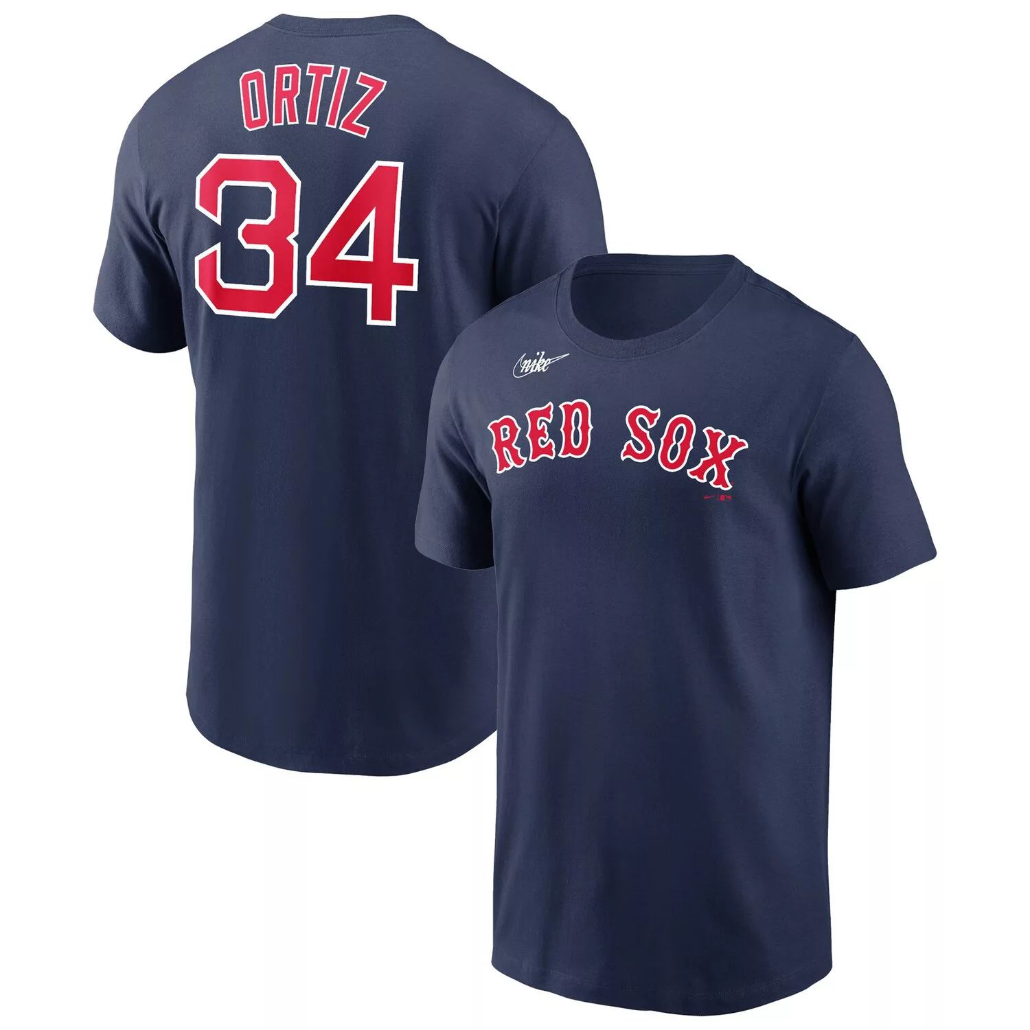 Мужская темно-синяя футболка с логотипом Nike David Ortiz Boston Red Sox