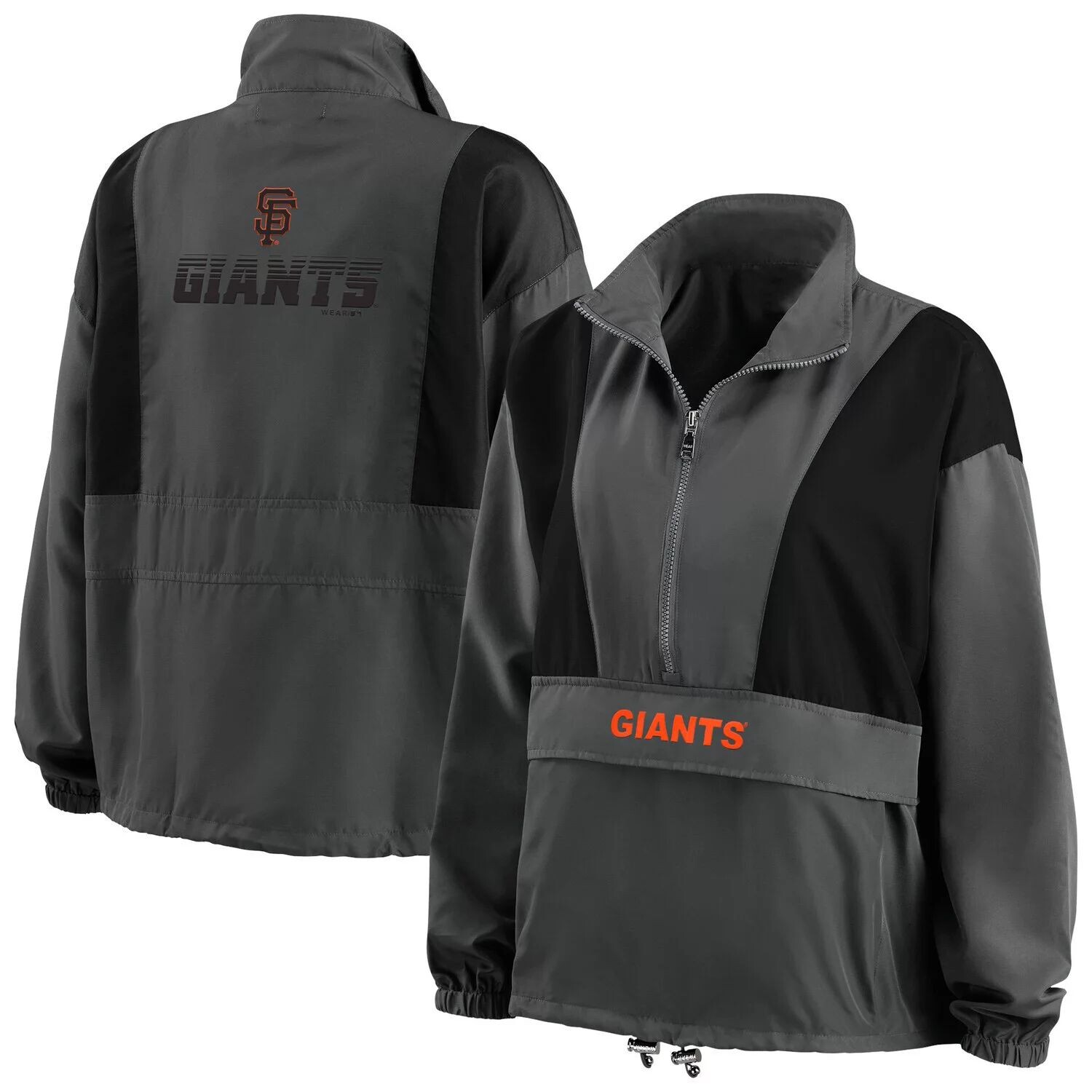 

Женская одежда Erin Andrews Темно-серая складная куртка с молнией до половины San Francisco Giants, Серый