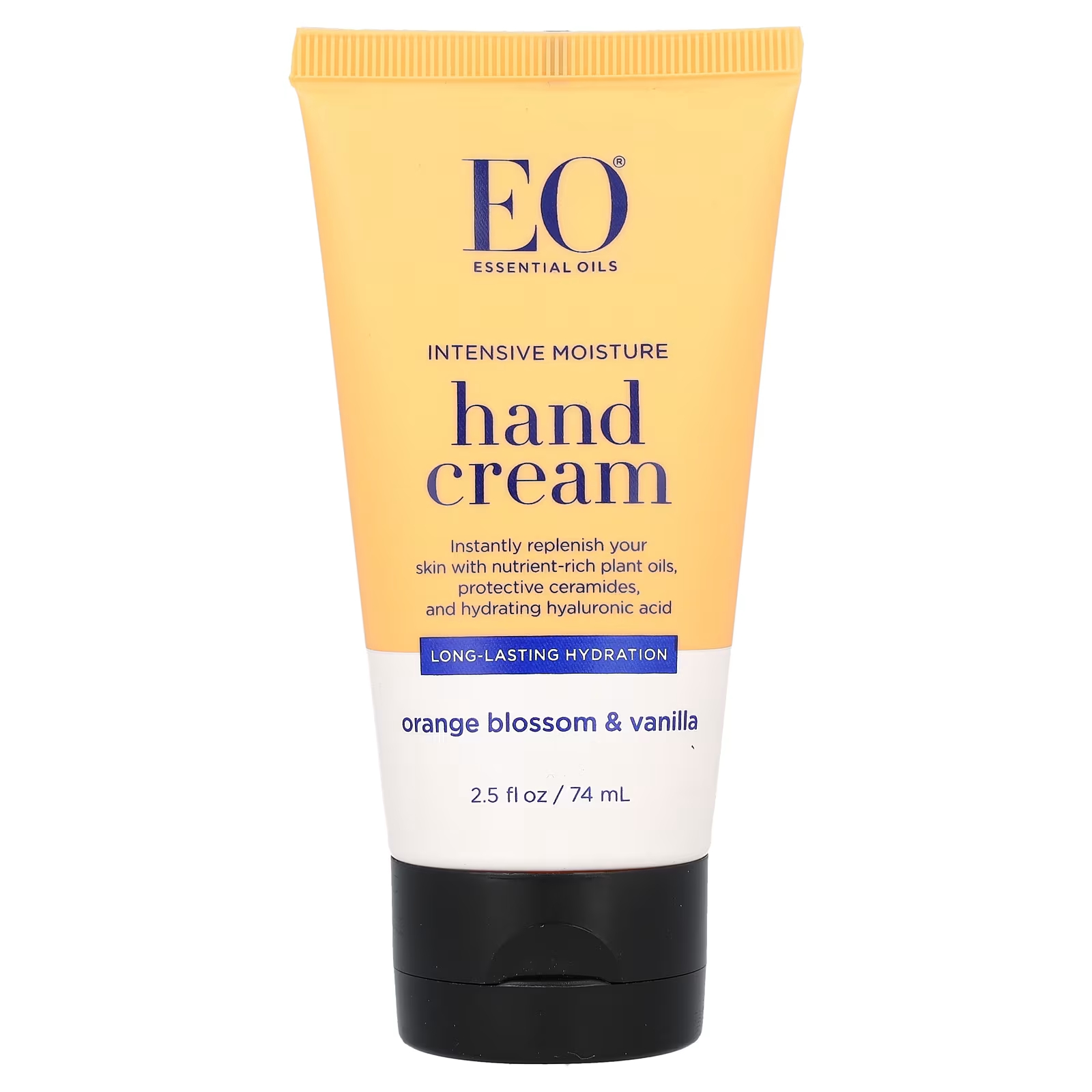 EO Products Интенсивный увлажняющий крем для рук «Апельсиновый цвет и ваниль», 2,5 жидких унции (74 мл) eo products интенсивный восстанавливающий крем для рук цветы апельсина и ваниль 74 мл 2 5 жидк унции