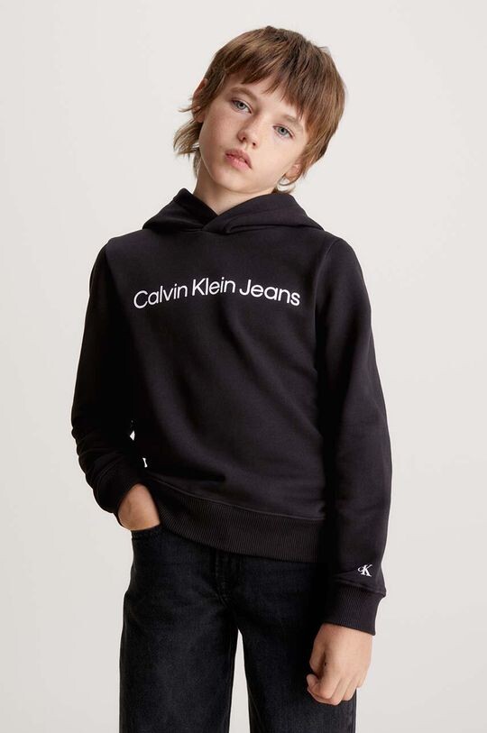 

Детская хлопковая толстовка Calvin Klein Jeans, черный