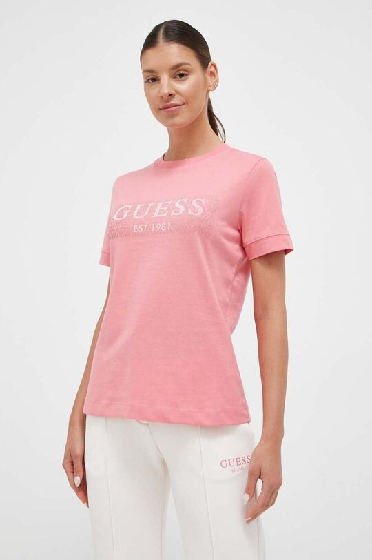 

Футболка из хлопка Guess, розовый