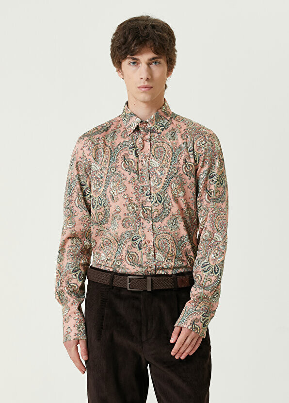 

Розовая рубашка с этническим узором Etro