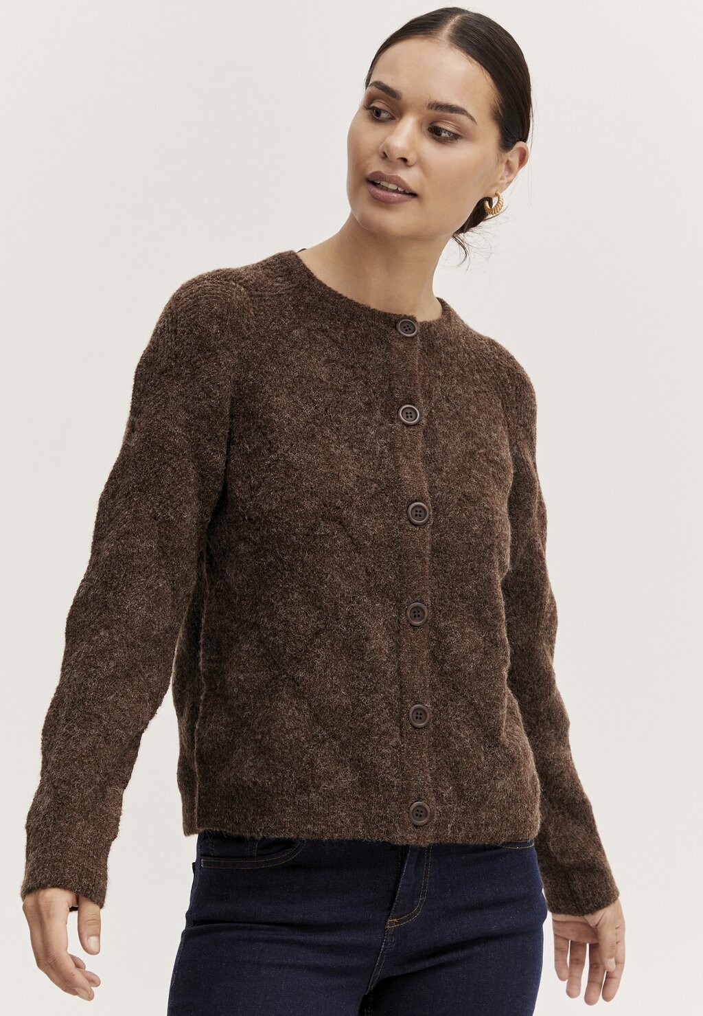 

Кардиган BYMARTINE POINTELLE b.young, брюнет меланж
