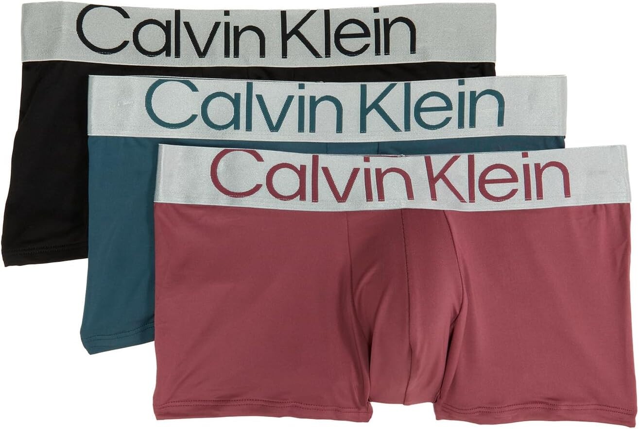 

Трусики из экологически чистой стали с низкой посадкой, 3 шт. Calvin Klein Underwear, цвет Black/Dark Slate/Crushed Berry