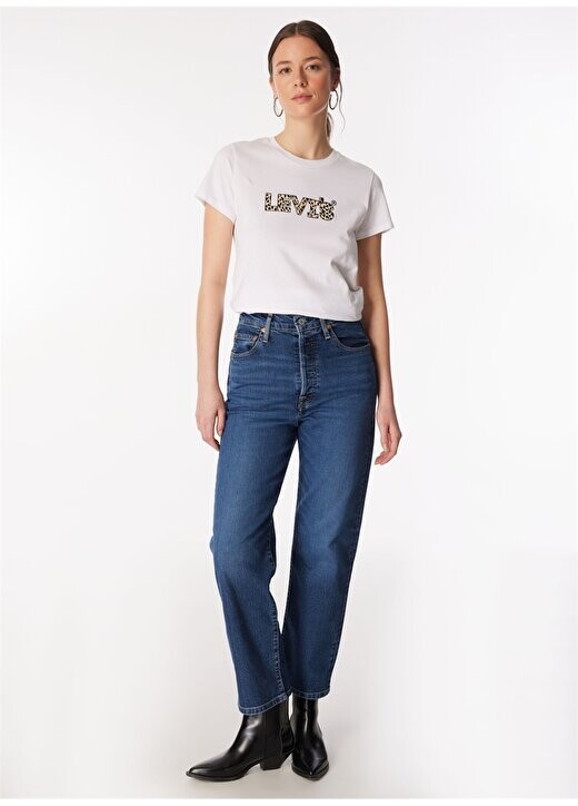 

Темно-синие женские джинсовые брюки с высокой талией Levis, синий