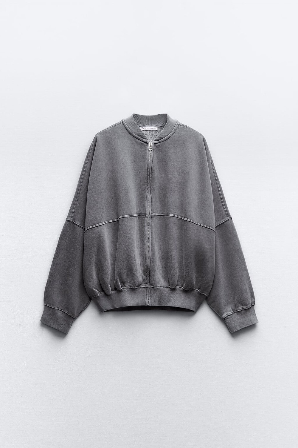 

Свитшот-бомбер на молнии ZARA, синий