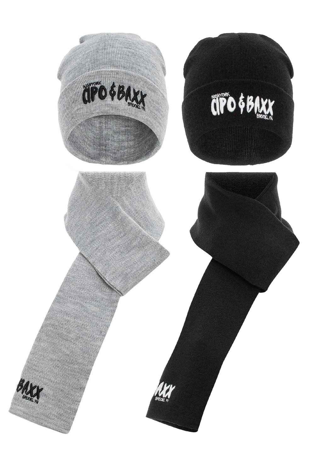 

Шапка 4 PACK Cipo & Baxx, цвет black/grey
